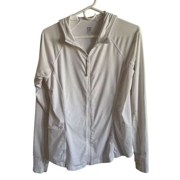 Title Nine White Sunbuster 2.0 Full Zip Hoodie Sun Shirt, Size M - Picture 1 of 9